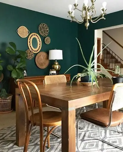 dark green dining room idea