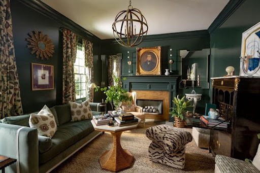 green living room design