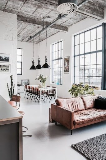 industrial living room dining room idea