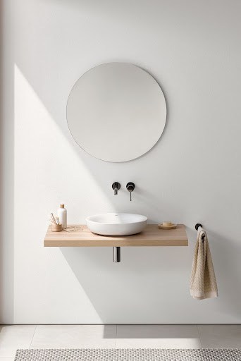 minimalistic vanity for powder room