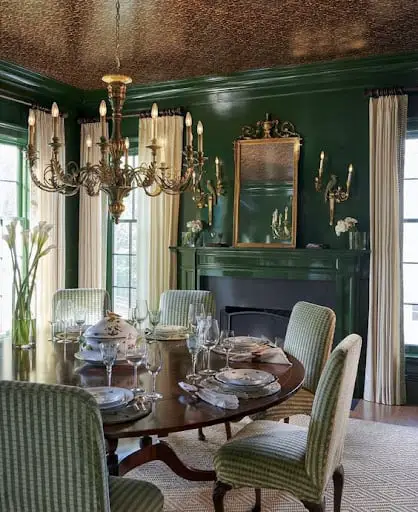 victorian dining room accent wall idea