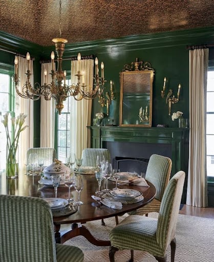 victorian dining room accent wall idea