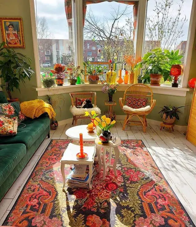 cozy boho living room design