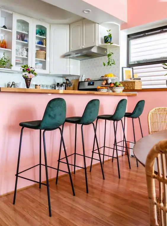 bubblegum colored kitchen design