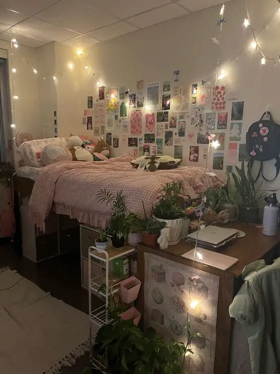 coquette bedroom decor with wall decor