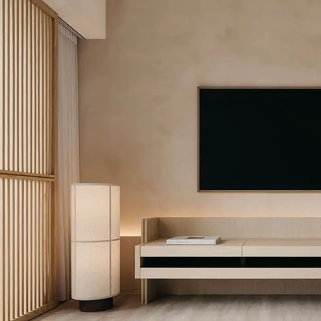 japanese living room design with tv