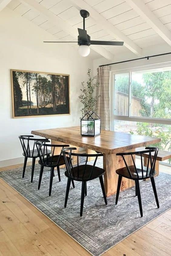 dining room with wall art