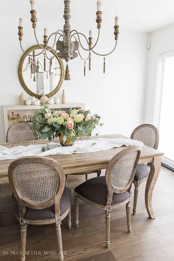 dining room design with antiques