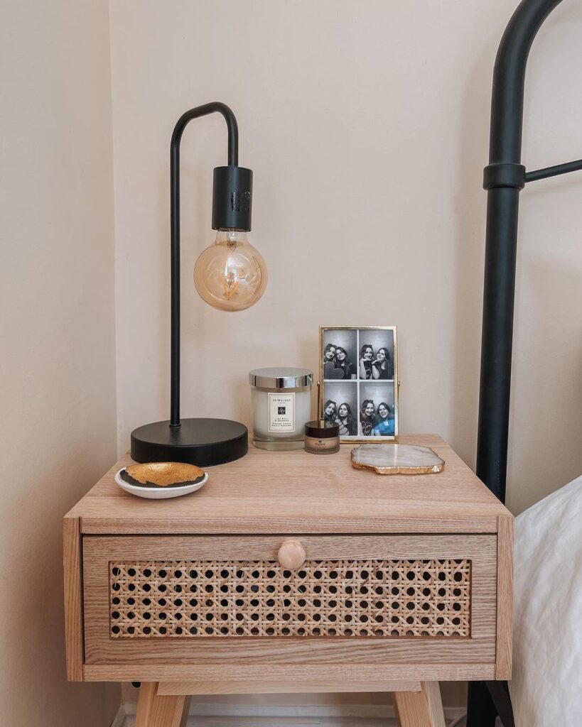 side table decor with coasters