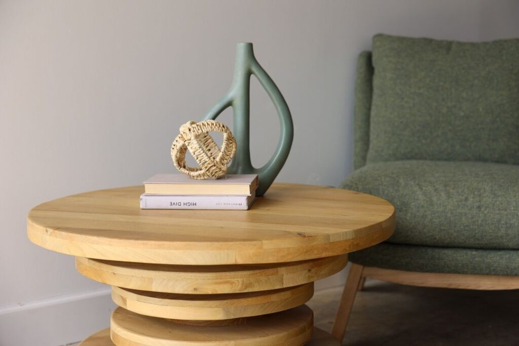 side table decor idea with a sculpture