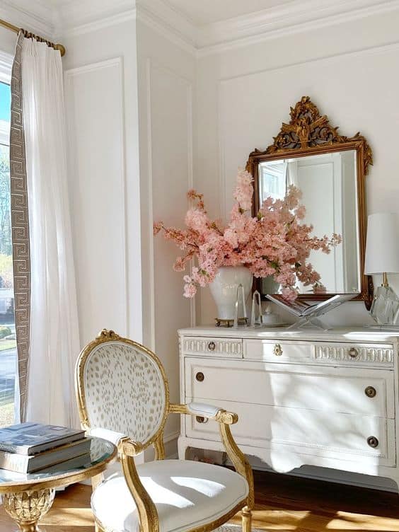 vintage mirror in the ethereal aesthetic room