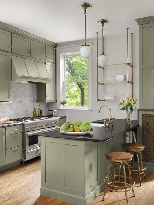 pastel green kitchen