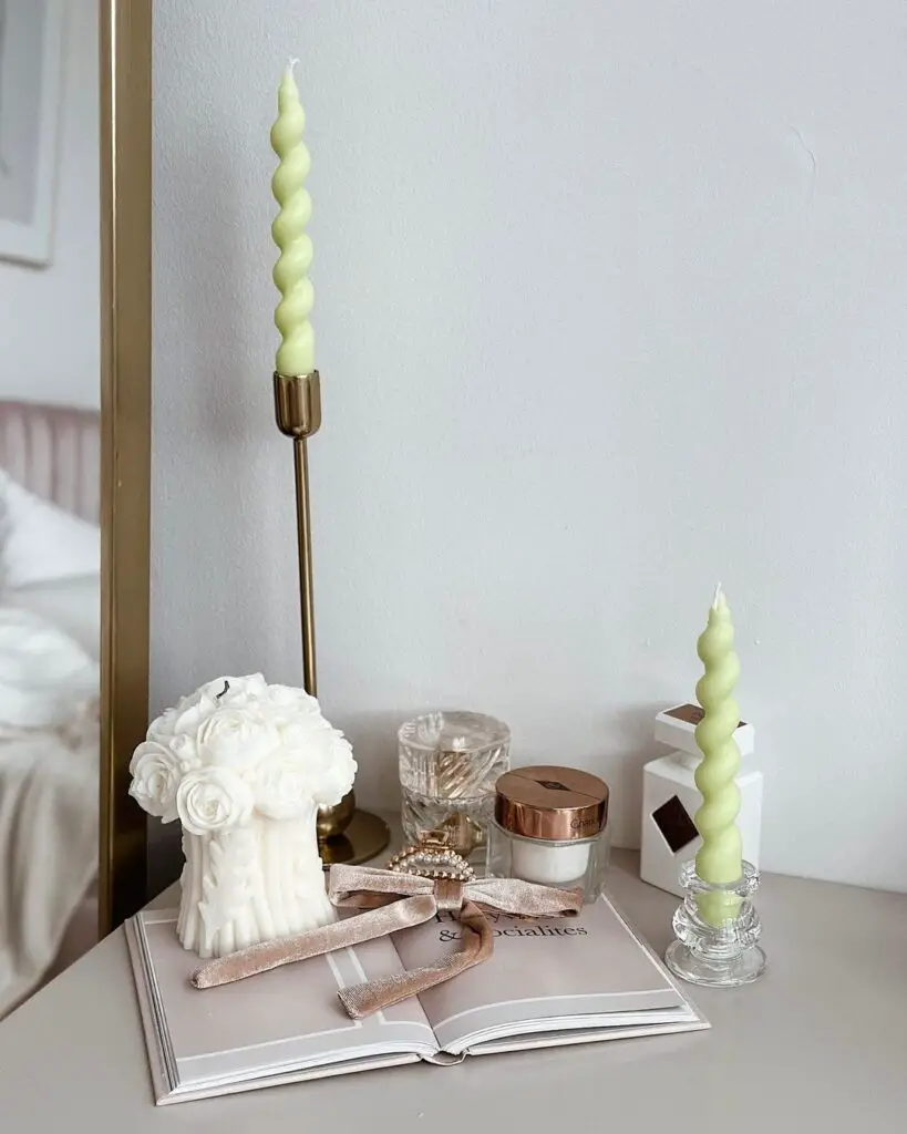 candle decor for side table