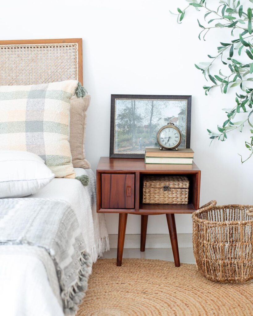 decorative clock on end table