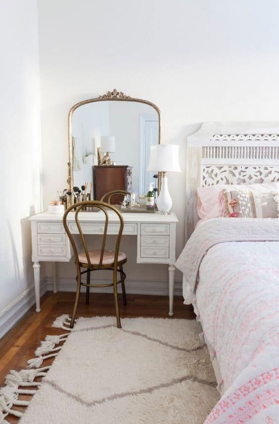 ethereal bedroom with dresser