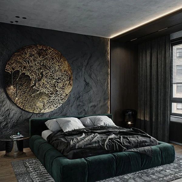 black and jewel bedroom design idea