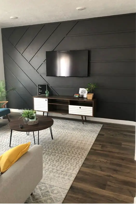 board and batten wall in the tv room idea