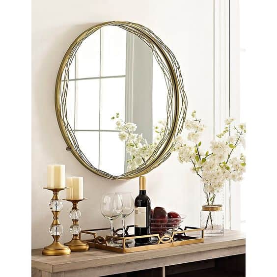 golden entryway mirror