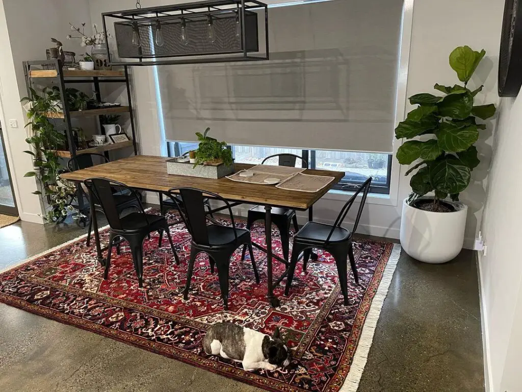 intricate dining room rug