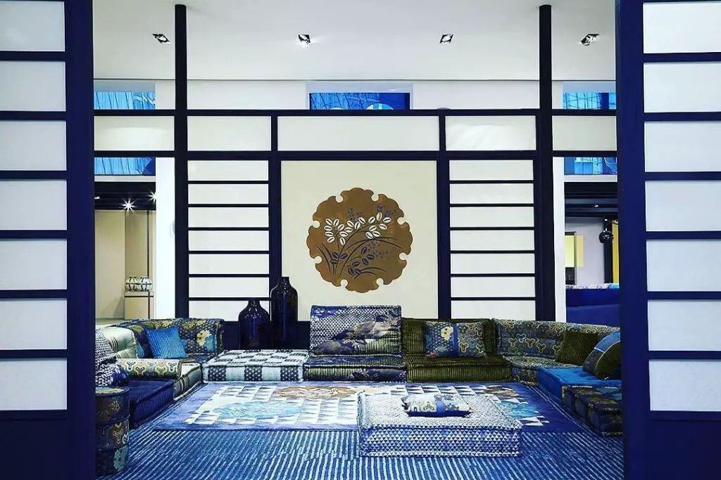 japanese blue living room idea