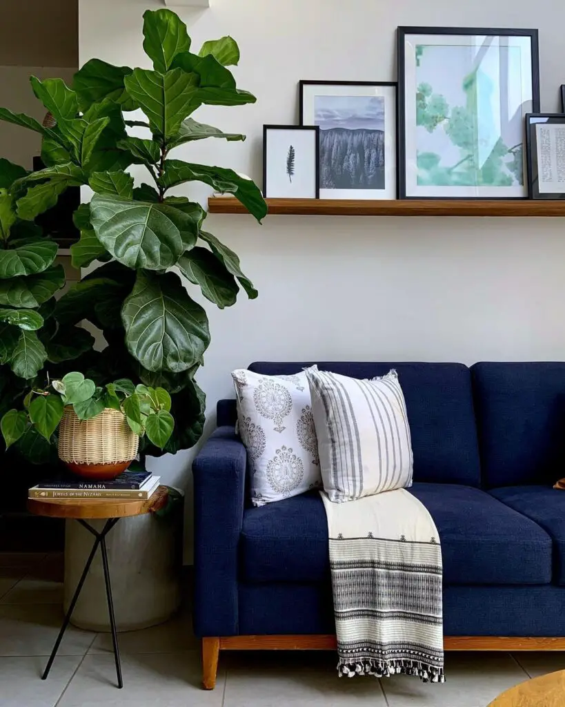 living room decoration with plants