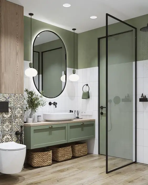 sage green bathroom fixtures and fittings