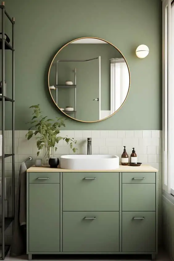 sage green bathroom furniture and cabinets