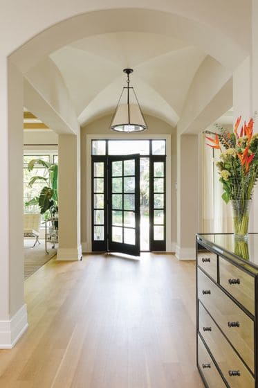 vaulted ceiling in entryway