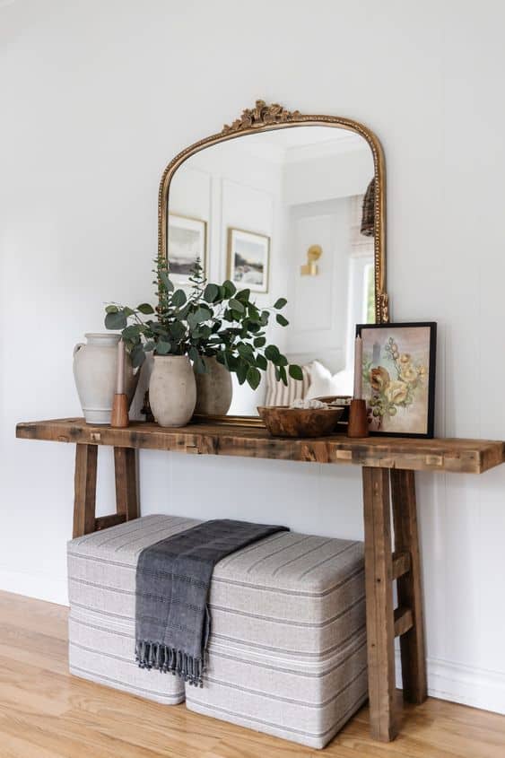 vintage entryway mirror