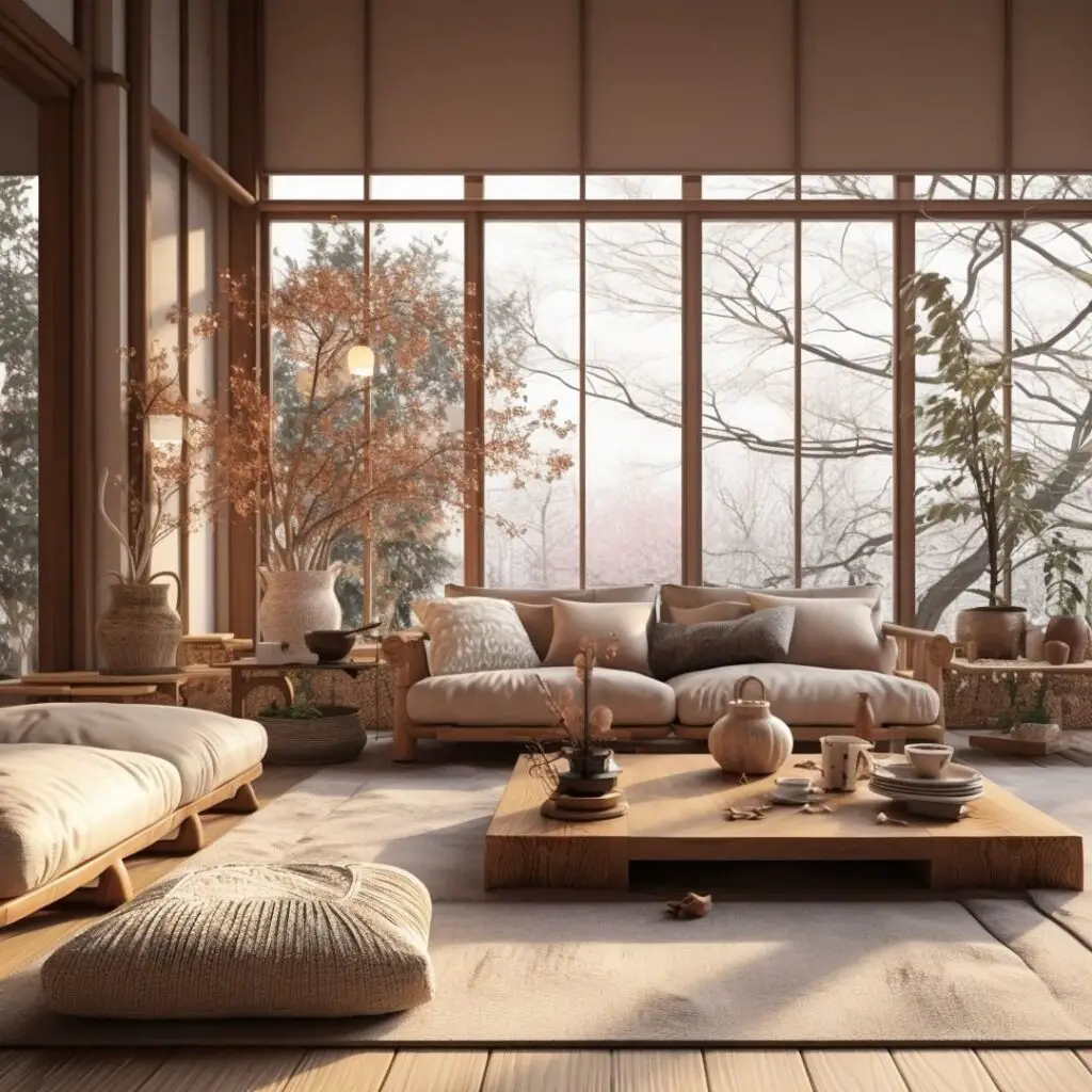 wabi sabi living room design idea